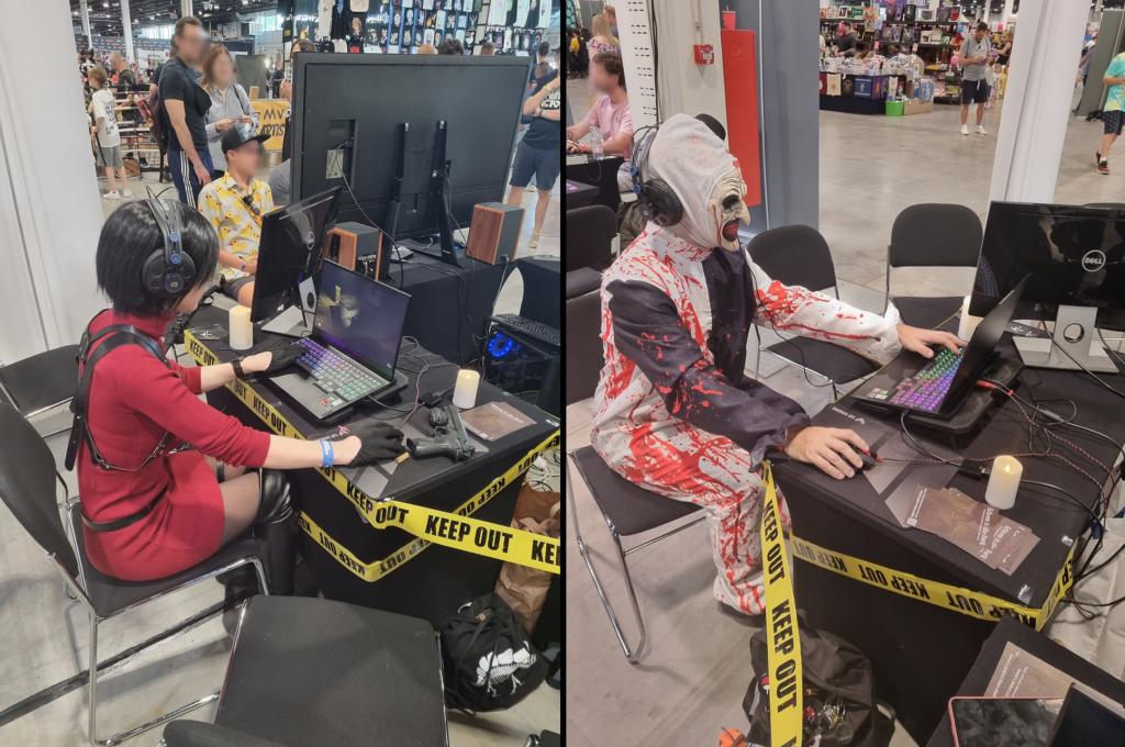 Image of people trying out the demo of Echoes in the Dark